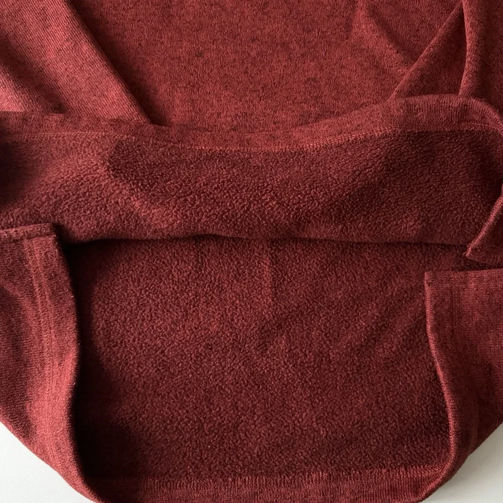 Wrangler Authentics Long‎ Sleeve 1/4 Zip Pullover Men's Sz L Red Fleece